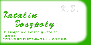 katalin doszpoly business card